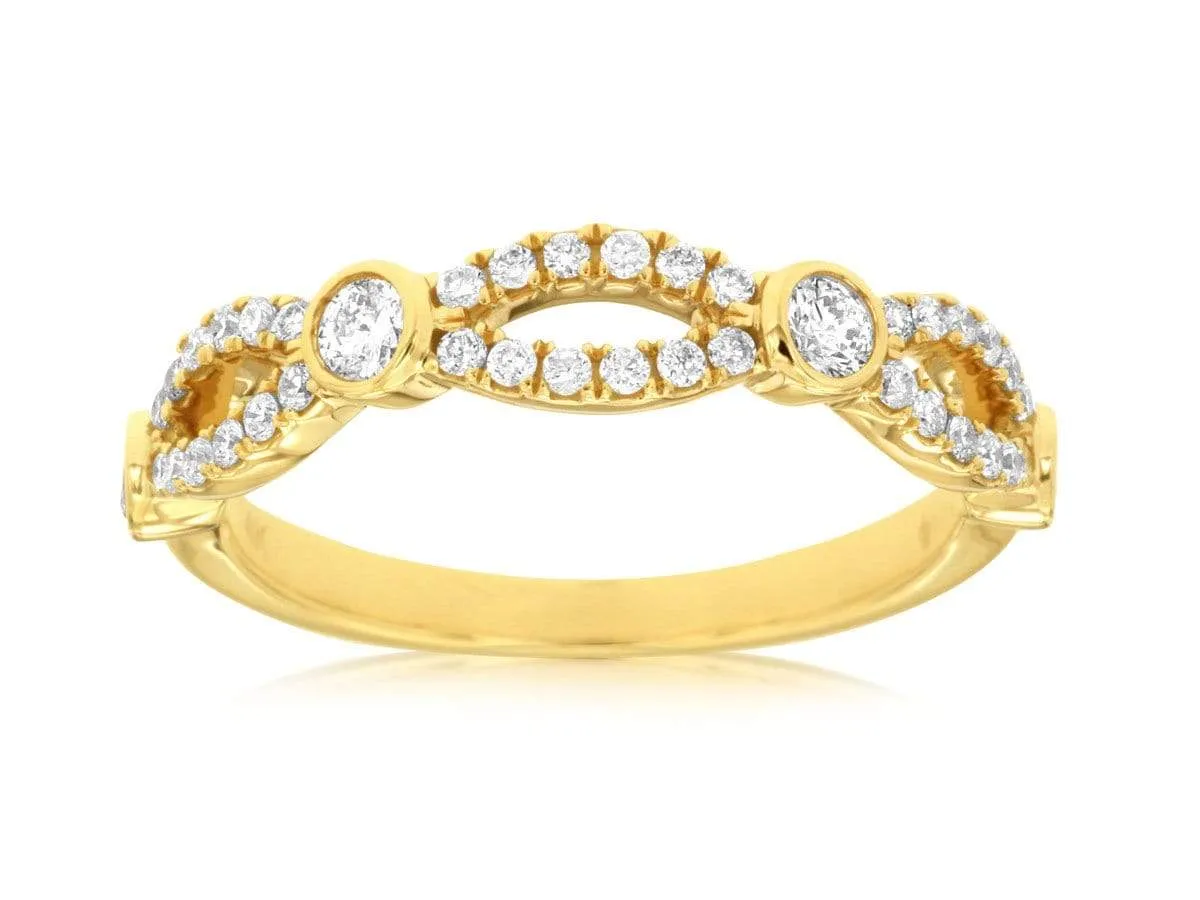 Yellow Gold Diamond Stackable Ring