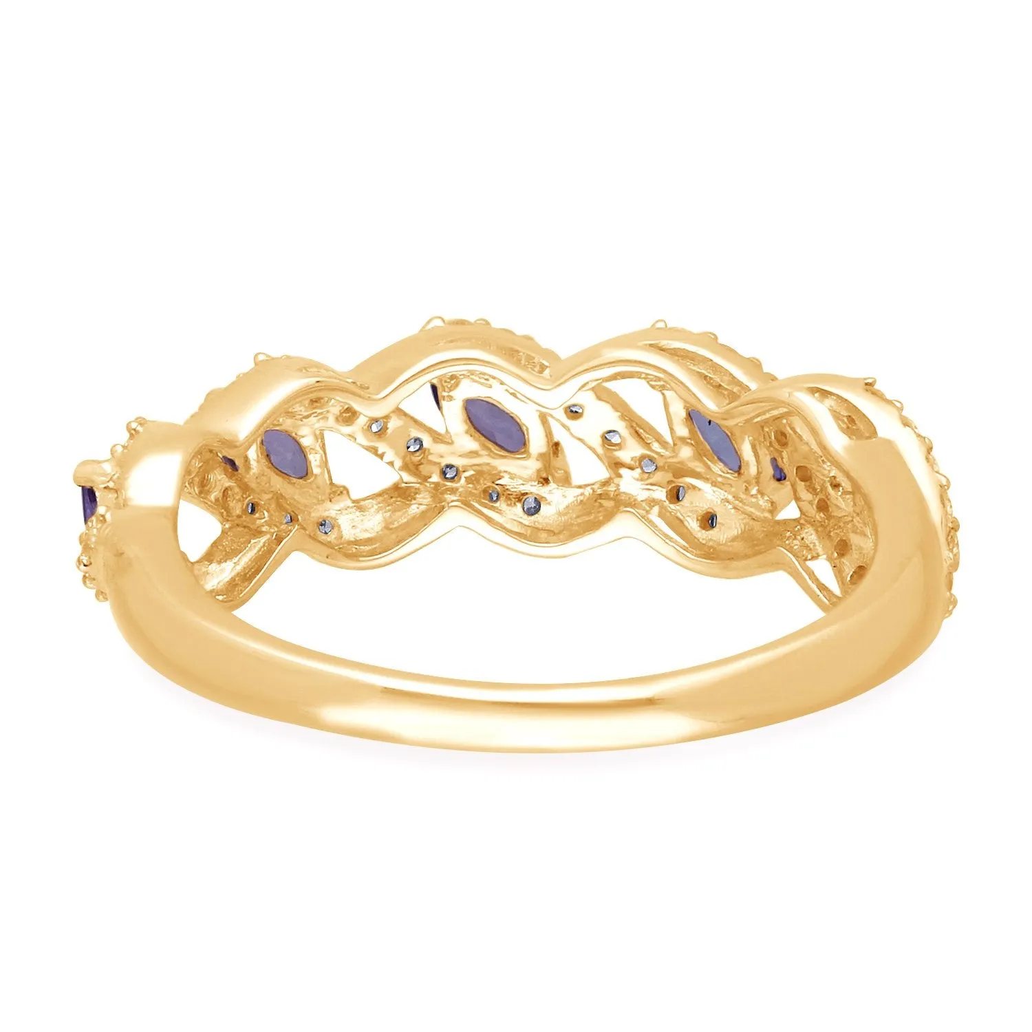 Yellow Gold Tanzanite and Yellow Diamond Renaissance Ring